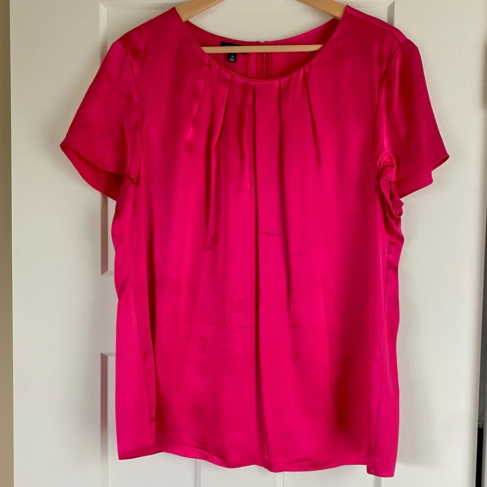 Talbots Silk Vibrant Pink Blouse